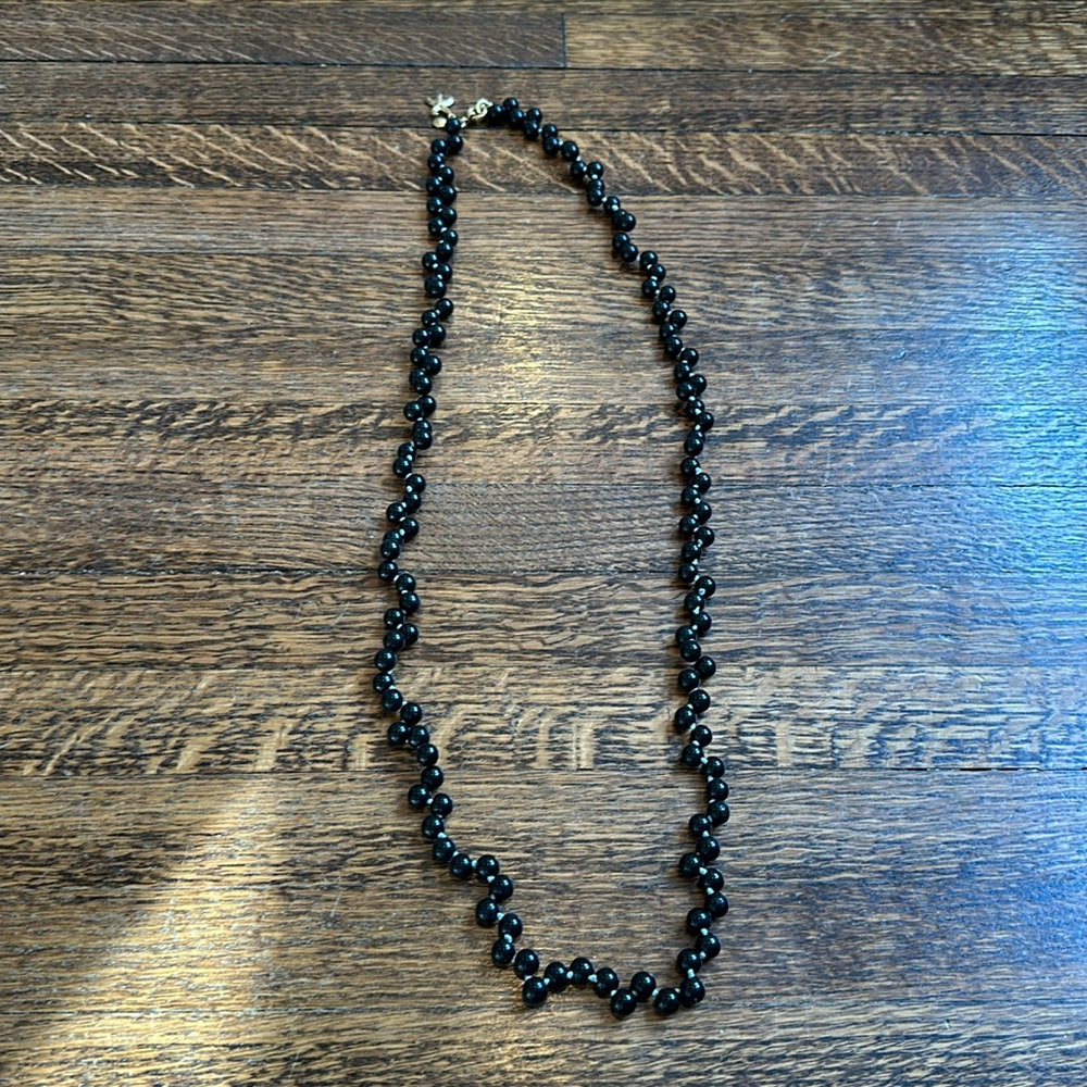Jcrew black knotted bead necklace